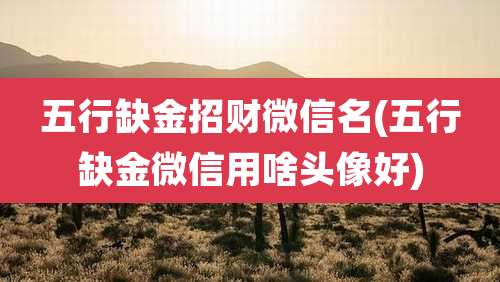 五行缺金招财微信名(五行缺金微信用啥头像好)