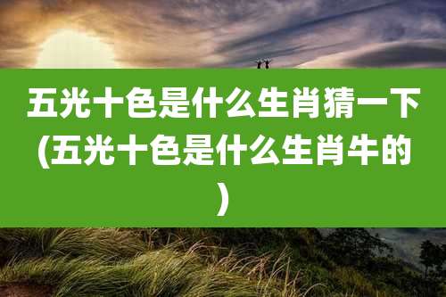 五光十色是什么生肖猜一下(五光十色是什么生肖牛的)