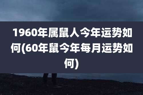 1960年属鼠人今年运势如何(60年鼠今年每月运势如何)