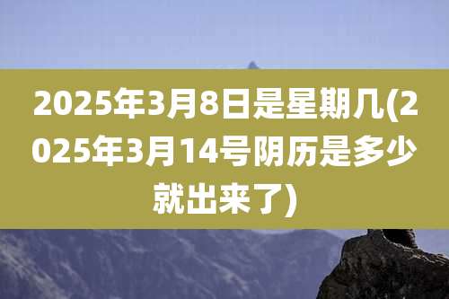2025年3月8日是星期几(2025年3月14号阴历是多少就出来了)