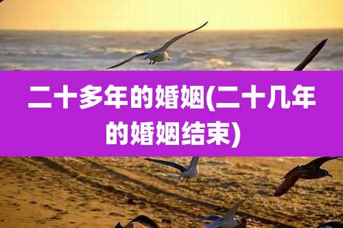 二十多年的婚姻(二十几年的婚姻结束)