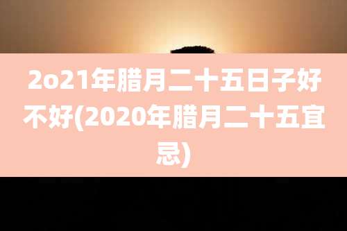 2o21年腊月二十五日子好不好(2020年腊月二十五宜忌)