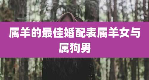 属羊的最佳婚配表属羊女与属狗男