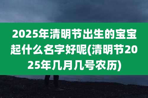 2025年清明节出生的宝宝起什么名字好呢(清明节2025年几月几号农历)