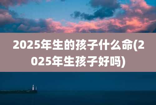 2025年生的孩子什么命(2025年生孩子好吗)