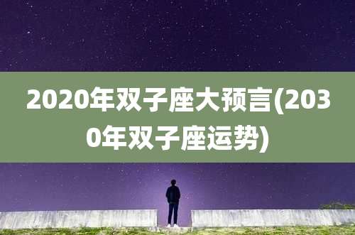 2020年双子座大预言(2030年双子座运势)