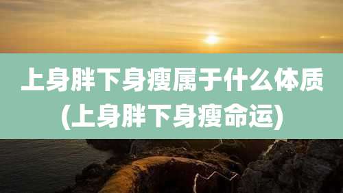 上身胖下身瘦属于什么体质(上身胖下身瘦命运)