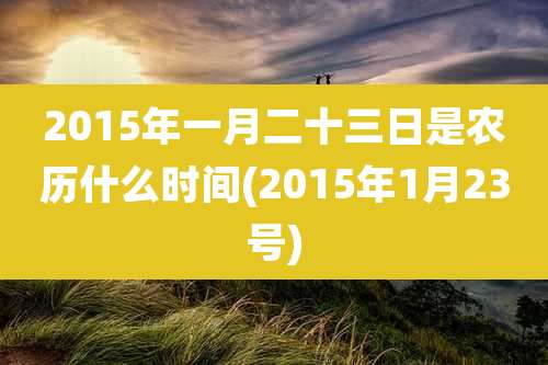 2015年一月二十三日是农历什么时间(2015年1月23号)