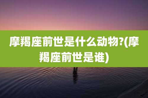 摩羯座前世是什么动物?(摩羯座前世是谁)