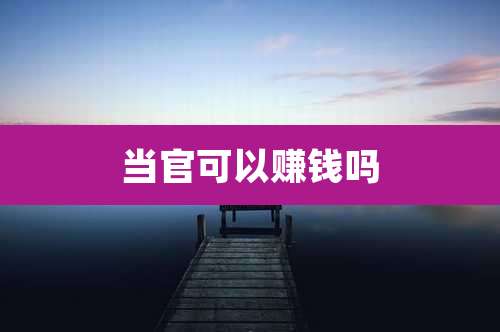 当官可以赚钱吗