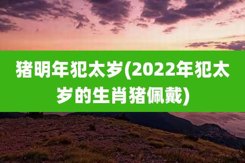 猪明年犯太岁(2022年犯太岁的生肖猪佩戴)