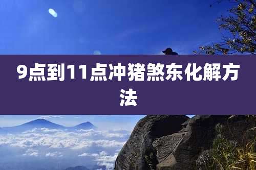 9点到11点冲猪煞东化解方法