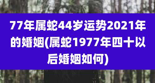 77年属蛇44岁运势2021年的婚姻(属蛇1977年四十以后婚姻如何)