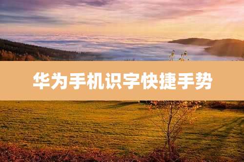 华为手机识字快捷手势