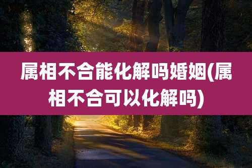 属相不合能化解吗婚姻(属相不合可以化解吗)