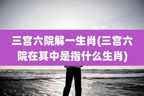三宫六院解一生肖(三宫六院在其中是指什么生肖)