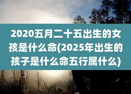 2020五月二十五出生的女孩是什么命(2025年出生的孩子是什么命五行属什么)