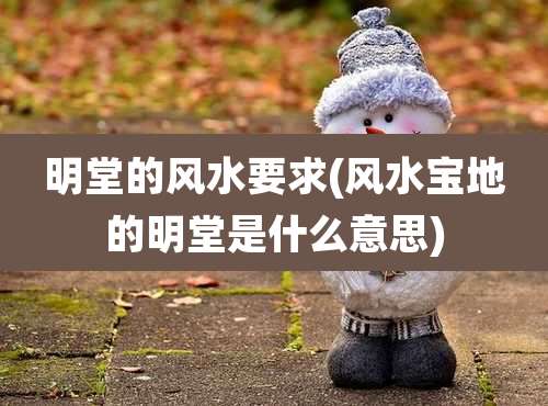 明堂的风水要求(风水宝地的明堂是什么意思)