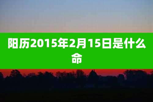 阳历2015年2月15日是什么命