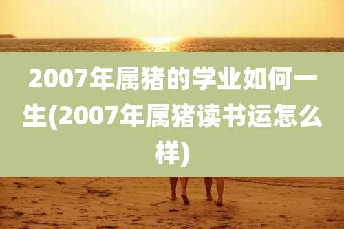 2007年属猪的学业如何一生(2007年属猪读书运怎么样)