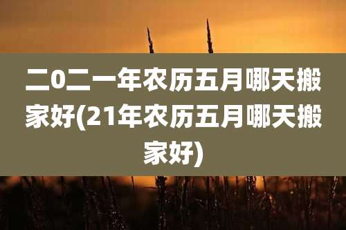 二0二一年农历五月哪天搬家好(21年农历五月哪天搬家好)
