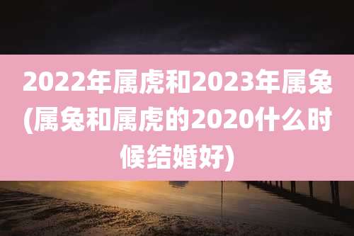 2022年属虎和2023年属兔(属兔和属虎的2020什么时候结婚好)