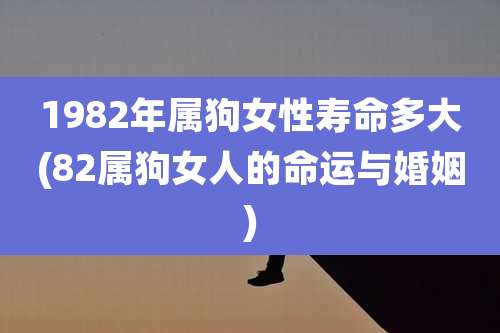 1982年属狗女性寿命多大(82属狗女人的命运与婚姻)