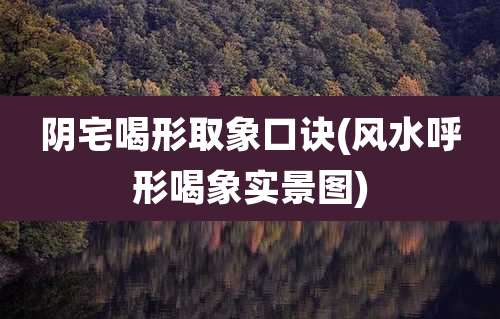 阴宅喝形取象口诀(风水呼形喝象实景图)