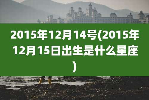 2015年12月14号(2015年12月15日出生是什么星座)