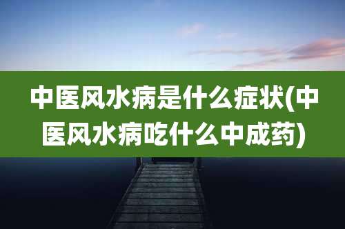 中医风水病是什么症状(中医风水病吃什么中成药)