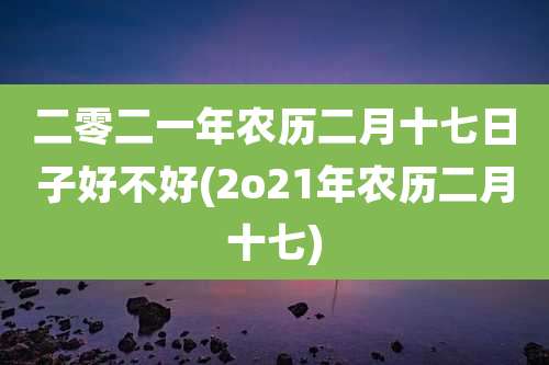 二零二一年农历二月十七日子好不好(2o21年农历二月十七)