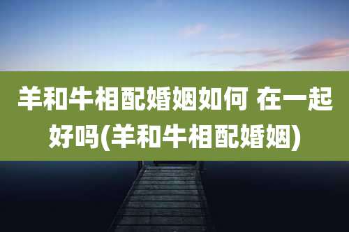 羊和牛相配婚姻如何 在一起好吗(羊和牛相配婚姻)