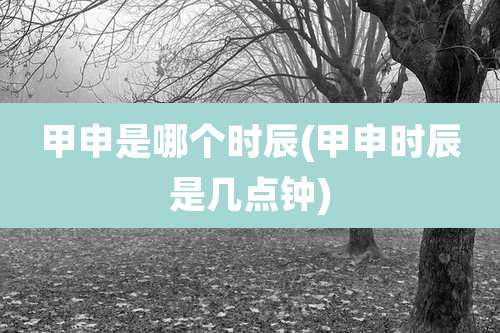 甲申是哪个时辰(甲申时辰是几点钟)