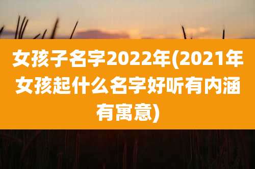 女孩子名字2022年(2021年女孩起什么名字好听有内涵有寓意)