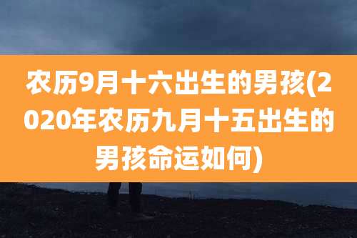 农历9月十六出生的男孩(2020年农历九月十五出生的男孩命运如何)