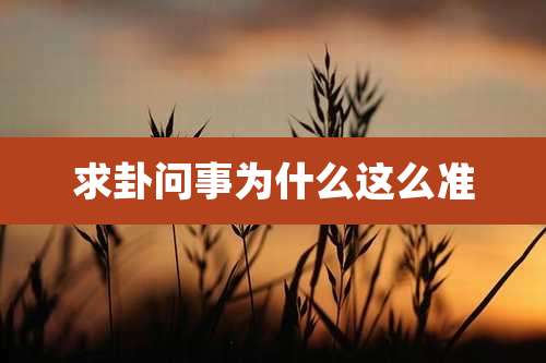 求卦问事为什么这么准