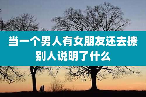 当一个男人有女朋友还去撩别人说明了什么