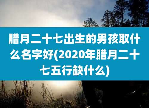 腊月二十七出生的男孩取什么名字好(2020年腊月二十七五行缺什么)