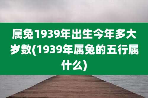 属兔1939年出生今年多大岁数(1939年属兔的五行属什么)