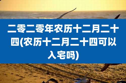 二零二零年农历十二月二十四(农历十二月二十四可以入宅吗)