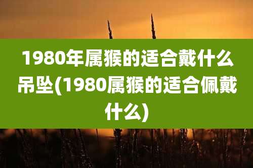 1980年属猴的适合戴什么吊坠(1980属猴的适合佩戴什么)