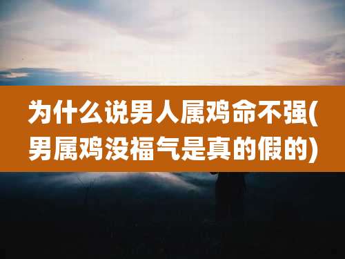 为什么说男人属鸡命不强(男属鸡没福气是真的假的)