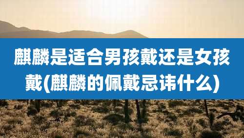 麒麟是适合男孩戴还是女孩戴(麒麟的佩戴忌讳什么)