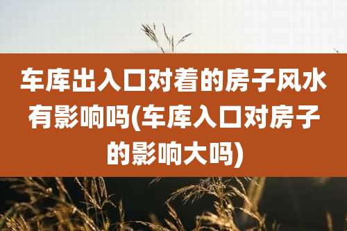 车库出入口对着的房子风水有影响吗(车库入口对房子的影响大吗)