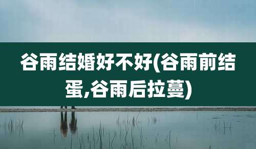 谷雨结婚好不好(谷雨前结蛋,谷雨后拉蔓)