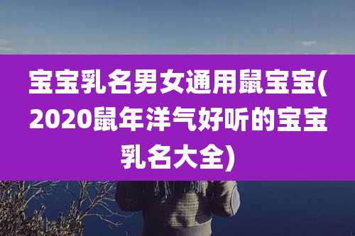 宝宝乳名男女通用鼠宝宝(2020鼠年洋气好听的宝宝乳名大全)