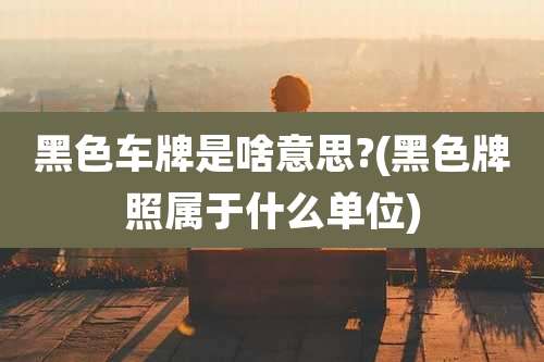 黑色车牌是啥意思?(黑色牌照属于什么单位)