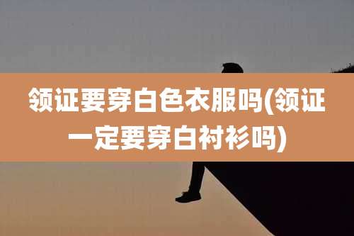 领证要穿白色衣服吗(领证一定要穿白衬衫吗)