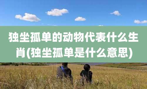 独坐孤单的动物代表什么生肖(独坐孤单是什么意思)