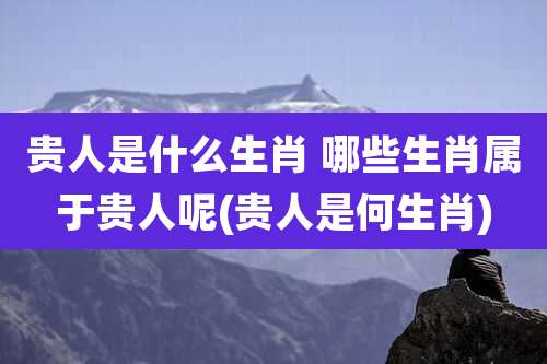 贵人是什么生肖 哪些生肖属于贵人呢(贵人是何生肖)